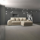 Colțar extensibil dumonde cu ladă de depozitare si sezut confortabil din spuma HR, Verona Enjoy Beige II 290x185 cm Fabrica