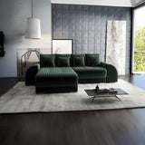 Colțar extensibil dumonde cu ladă de depozitare si sezut confortabil din spuma HR, Verona Ambience Verde 290x185 cm Fabrica