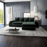 Colțar extensibil dumonde cu ladă de depozitare si sezut confortabil din spuma HR, Verona Ambience Verde II 290x185 cm Fabrica