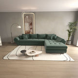 Colțar extensibil dumonde cu ladă de depozitare si sezut confortabil din spuma HR, Loana XL Ambience Verde II 335x185 cm Fabrica
