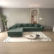 Colțar extensibil dumonde cu ladă de depozitare si sezut confortabil din spuma HR, Loana XL Ambience Verde 335x185 cm Fabrica