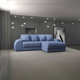 Colțar extensibil dumonde cu ladă de depozitare si sezut confortabil din spuma HR, Verona Enjoy Albastru II 290x185 cm Fabrica