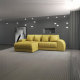 Colțar extensibil dumonde cu ladă de depozitare si sezut confortabil din spuma HR, Verona Enjoy Melon 290x185 cm Fabrica