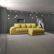 Colțar extensibil dumonde cu ladă de depozitare si sezut confortabil din spuma HR, Verona Enjoy Melon II 290x185 cm Fabrica