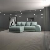 Colțar extensibil dumonde cu ladă de depozitare si sezut confortabil din spuma HR, Verona Enjoy Mint 290x185 cm Fabrica