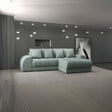 Colțar extensibil dumonde cu ladă de depozitare si sezut confortabil din spuma HR, Verona Enjoy Mint II 290x185 cm Fabrica