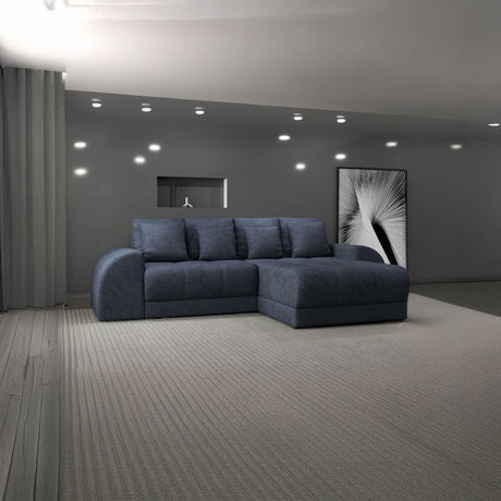 Colțar extensibil dumonde cu ladă de depozitare si sezut confortabil din spuma HR, Verona Enjoy Gri Antracit II 290x185 cm Fabrica
