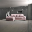 Colțar extensibil dumonde cu ladă de depozitare si sezut confortabil din spuma HR, Verona Enjoy Roz 290x185 cm Fabrica