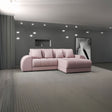 Colțar extensibil dumonde cu ladă de depozitare si sezut confortabil din spuma HR, Verona Enjoy Roz II 290x185 cm Fabrica