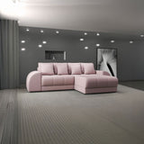 Colțar extensibil dumonde cu ladă de depozitare si sezut confortabil din spuma HR, Verona Enjoy Roz II 290x185 cm Fabrica