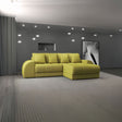 Colțar extensibil dumonde cu ladă de depozitare si sezut confortabil din spuma HR, Verona Enjoy Verde II 290x185 cm Fabrica