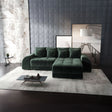 Colțar extensibil dumonde cu ladă de depozitare si sezut confortabil din spuma HR, Verona Euphoria Verde II 290x185 cm Fabrica