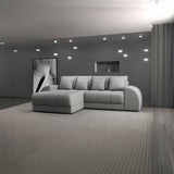Colțar extensibil dumonde cu ladă de depozitare si sezut confortabil din spuma HR, Verona Enjoy Gri 290x185 cm Fabrica