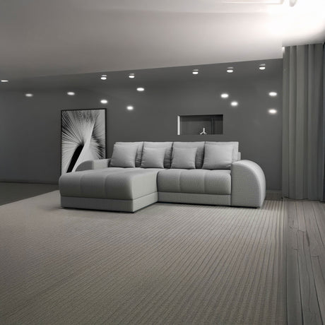 Colțar extensibil dumonde cu ladă de depozitare si sezut confortabil din spuma HR, Verona Enjoy Gri 290x185 cm Fabrica