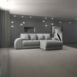 Colțar extensibil dumonde cu ladă de depozitare si sezut confortabil din spuma HR, Verona Enjoy Gri II 290x185 cm Fabrica