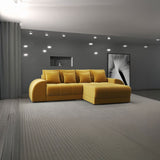 Colțar extensibil dumonde cu ladă de depozitare si sezut confortabil din spuma HR, Verona Royal Mustar II 290x185 cm Fabrica