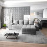 Colțar extensibil dumonde cu ladă de depozitare si sezut confortabil din spuma HR, Verona Euphoria Gri II 290x185 cm Fabrica