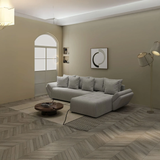 Colțar extensibil dumonde cu ladă de depozitare si sezut confortabil din spuma HR, Berlin XL Zoom Pearl 350x185 cm II