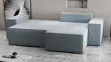 Colțar extensibil dumonde cu ladă de depozitare si sezut confortabil din spuma HR, Dream Zoom Gri Mint 290x185 cm II Fabrica