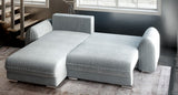 Colțar extensibil dumonde cu ladă de depozitare si sezut confortabil din spuma HR, Denver Zoom Gri Mint 275x185 cm Fabrica