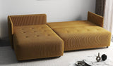 Colțar extensibil dumonde cu ladă de depozitare si sezut confortabil din spuma HR, Malta Zoom Mustar II 235x185 cm