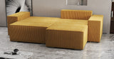 Colțar extensibil dumonde cu ladă de depozitare si sezut confortabil din spuma HR, Dream Zoom Mustar 290x185 cm II Fabrica