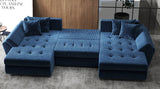 Colțar extensibil dumonde cu ladă de depozitare si sezut confortabil din spuma HR, Berlin U Zoom Bluemarin 380x180 cm Fabrica
