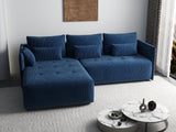 Colțar extensibil dumonde cu ladă de depozitare si sezut confortabil din spuma HR, Malta Zoom Blue II 235x185 cm