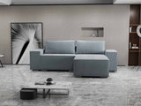 Colțar extensibil dumonde cu ladă de depozitare si sezut confortabil din spuma HR, Dream Zoom Gri Mint 290x185 cm II Fabrica