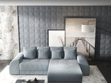 Colțar extensibil dumonde cu ladă de depozitare si sezut confortabil din spuma HR, Verona Zoom Gri Mint II 290x185 cm Fabrica