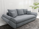 Canapea extensibilă dumonde cu ladă de depozitare si sezut confortabil din spuma HR, Loana Zoom Grey Mint 250x100 cm Fabrica