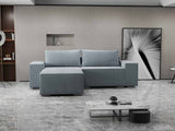 Colțar extensibil dumonde cu ladă de depozitare si sezut confortabil din spuma HR, Dream Zoom Gri Mint 290x185 cm Fabrica