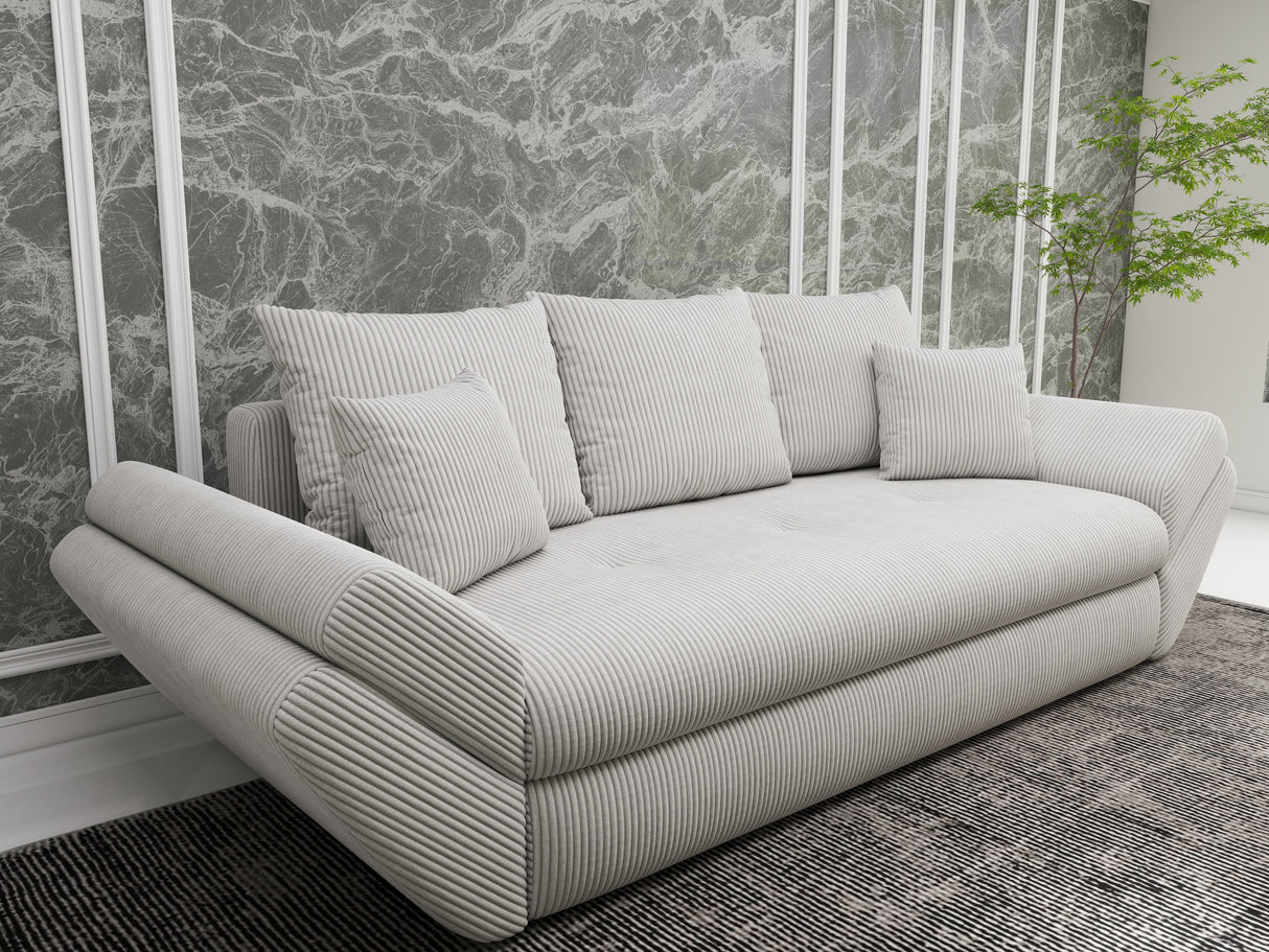Canapea extensibilă dumonde cu ladă de depozitare si sezut confortabil din spuma HR, Loana Zoom Grey 250x100 cm Fabrica