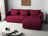 Colțar extensibil dumonde cu ladă de depozitare si sezut confortabil din spuma HR, Malta Zoom Red II 235x185 cm