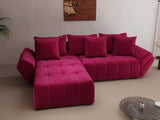 Colțar extensibil dumonde cu ladă de depozitare si sezut confortabil din spuma HR, Berlin Zoom Bordeaux 280x185 cm Fabrica