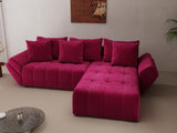 Colțar extensibil dumonde cu ladă de depozitare si sezut confortabil din spuma HR, Berlin Zoom Bordeaux 280x185 cm II Fabrica