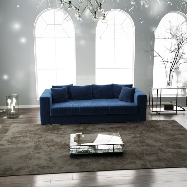 Canapea extensibilă dumonde cu ladă de depozitare Gloria Zoom Blue 240x100 cm