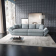 Canapea extensibilă dumonde cu ladă de depozitare si sezut confortabil din spuma HR, Loana Zoom Gri 300x100 cm Fabrica