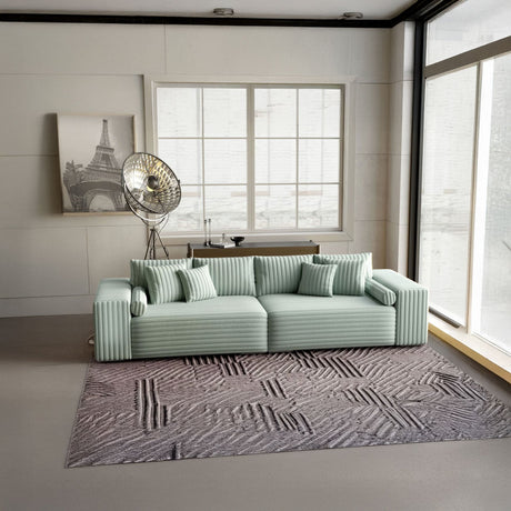 Canapea extensibilă dumonde cu ladă de depozitare si sezut confortabil din spuma HR, Marbela Ambience Light Green XXL 295x100 cm fabrica