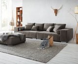 Canapea extensibilă cu ladă de depozitare Marbela Kaki XXL 290x110 cm cu taburet inclus | Dumonde Furniture & Deco Concept.